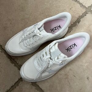 Kizik 8.5 Paris Metallic White Lace-Up Sneakers Womens 8.5 WPARPW11-1D Slip On